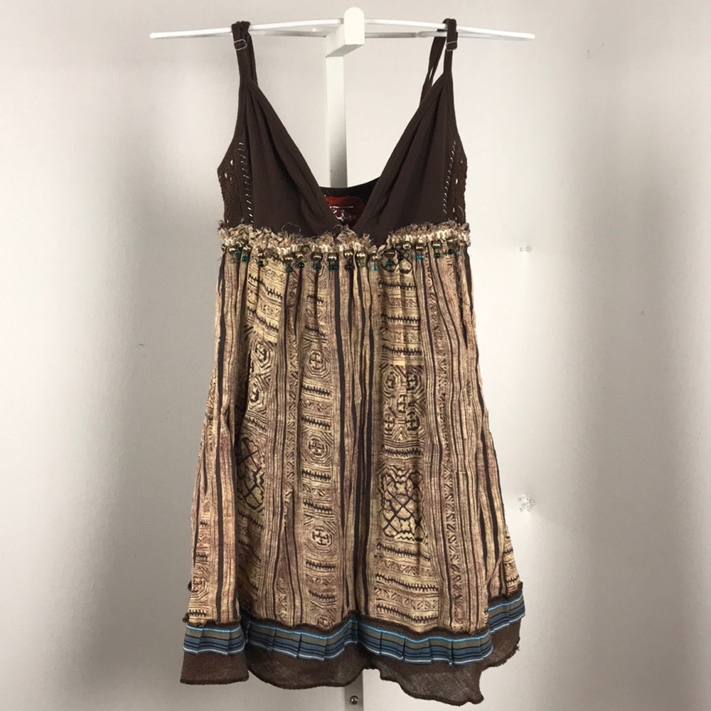 Free people beige festival boho dress hippie 4
